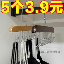 Wooden harness hanger multifunction lingerie vest containing deviner household dorm wood hook wave clothes hanger
