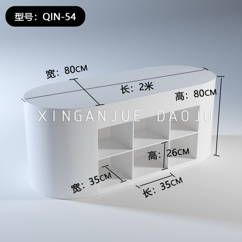 服装店软装中岛展示台桌子橱窗装饰陈列道具鞋包流水台展台道具 - 图3