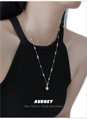 通勤欧美气质淡水珍珠吊坠