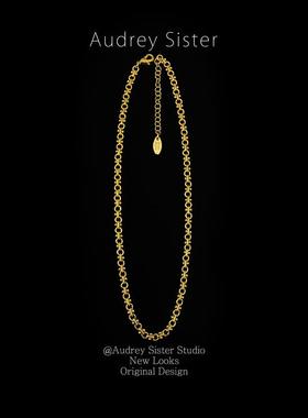 AUDREY姐姐金色圆环锁骨链