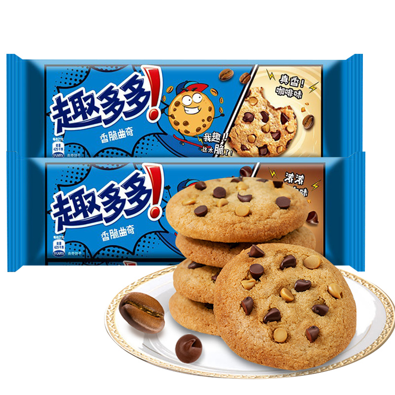 趣多多香脆曲奇饼干85g袋装浓浓巧克力真香咖啡味休闲零食品点心