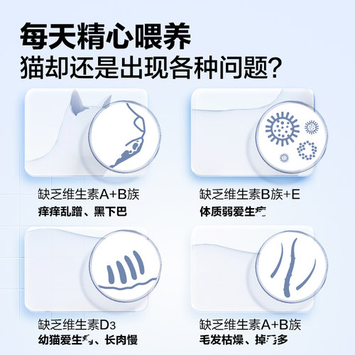 卫仕猫多维片猫咪用复合维生素b猫猫卵磷脂鱼油营养膏美掉毛卫士 - 图3