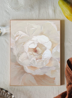 油画牡丹花卉客厅装饰画唯美