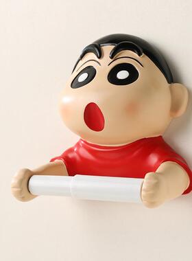 蜡笔小新纸巾架免打孔卷纸收纳