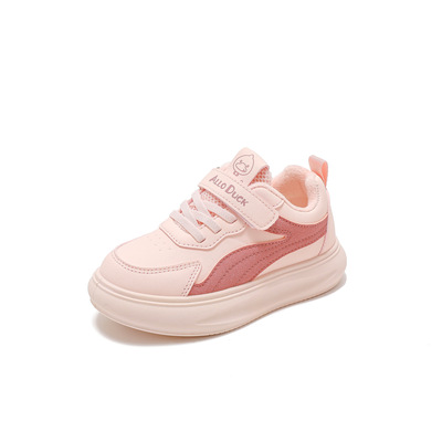 加绒儿童运动鞋防滑休闲百搭平底高帮小男孩皮面板鞋冬季女童鞋子