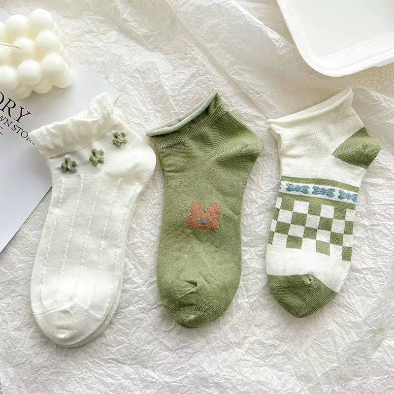袜子女短袜春夏季白色薄款袜日系花边学生浅口低帮ins潮吸汗防臭