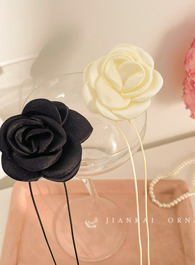 高级感锁骨链项圈轻奢花朵项链