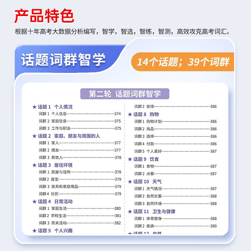 智学英语高频词汇高考英语词汇高中英语高一高二高三 智学高考 英语高频词汇词汇本英语单词记背神器大全高考核心英语词汇速记