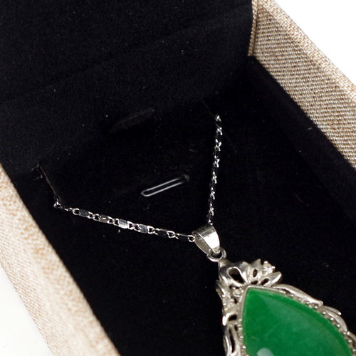 高档麻布流苏首饰盒珠宝木手镯盒项链盒手串手链礼品包装首饰盒 - 图2