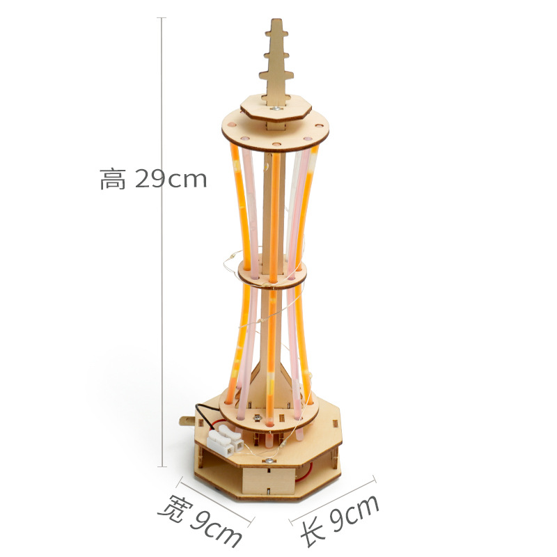 中小学生科技小制作DIY广州塔模型动手拼装科学教具STEM教育器材 - 图2