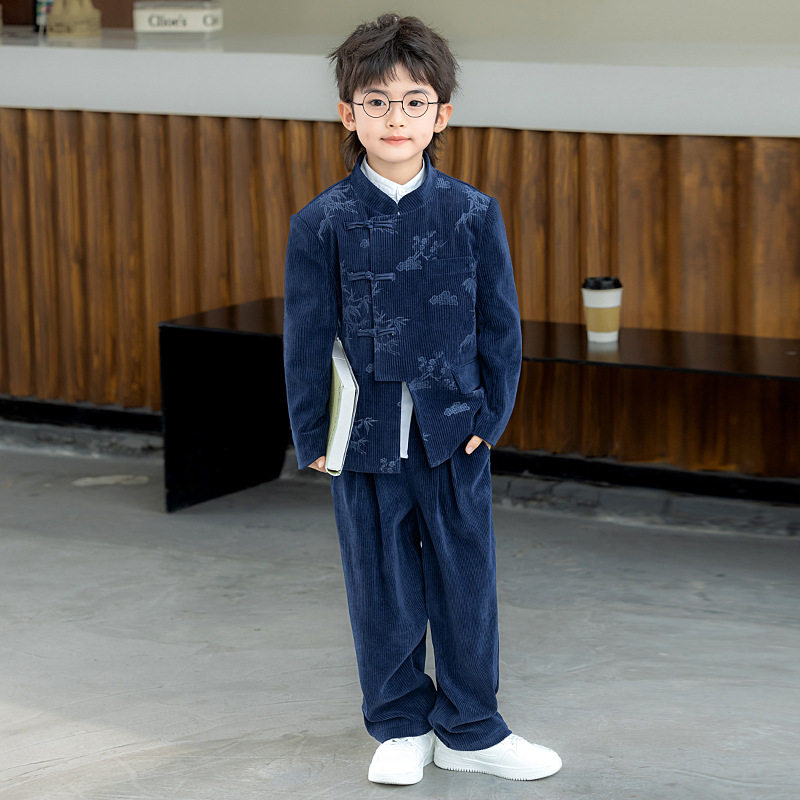 男童汉服秋冬新款儿童中山装古风演出服新中式中国风唐装走秀西服,淘宝优惠券,粉丝福利购,淘宝优惠卷