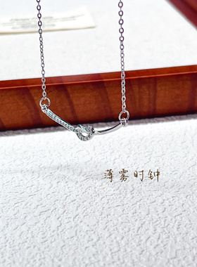 小众设计微笑同心结女钛钢项链碰水不氧化掉色日常通勤学生百搭