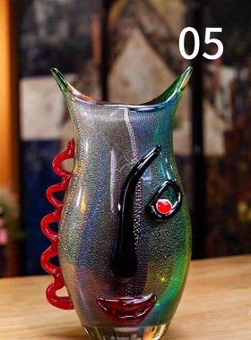 穆拉诺琉璃毕加索人脸花瓶