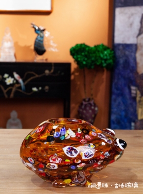 人间遗珠【金蟾】动物琉璃花瓶抽纸盒餐桌茶台吉祥纳财摆件礼物