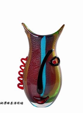 收藏级穆拉诺立体主义抽象人脸