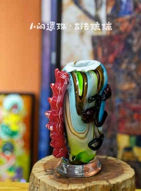 人间遗珠伽蓝面影琉璃人脸花瓶
