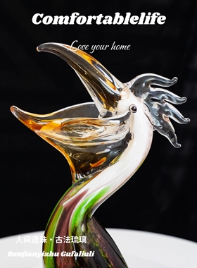 人间遗珠【栖霞饮露】琉璃动物鹈鹕客厅书房办公桌摆件送朋友