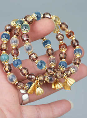 北京直发香灰琉璃手串半糖改款改编十全十美转运手链送女友礼物