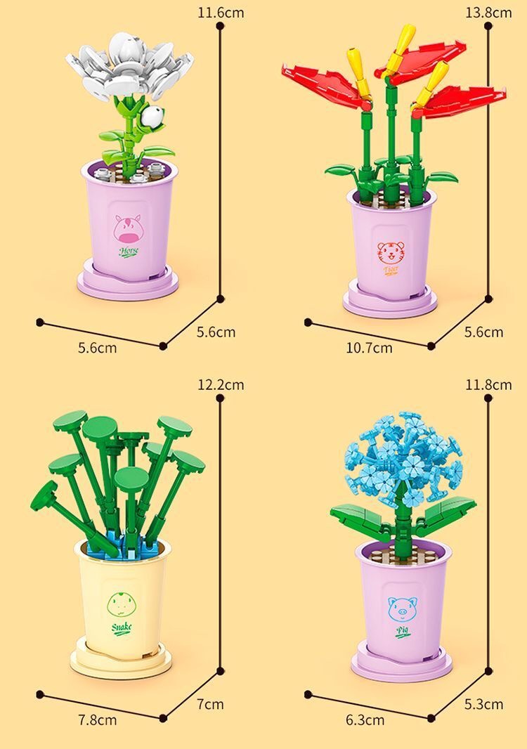 2024新款DIY99朵玫瑰积木小颗粒益智儿童拼装玩具永生幸运花礼物 - 图2