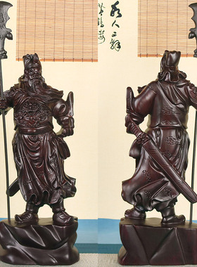 铁圈工艺黑檀木祝福中式客厅关公