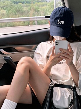Lee字母刺绣遮阳显脸小棒球帽潮