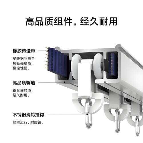 小米米家隐藏式智能窗帘语音控制智能家居全自动电动窗帘导轨轨道 - 图3