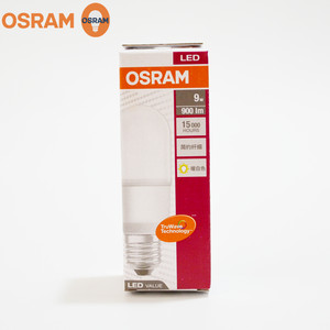 OSRAM欧司朗led灯泡T型7W9W12W小甜筒灯泡E27直管形节能灯柱形灯