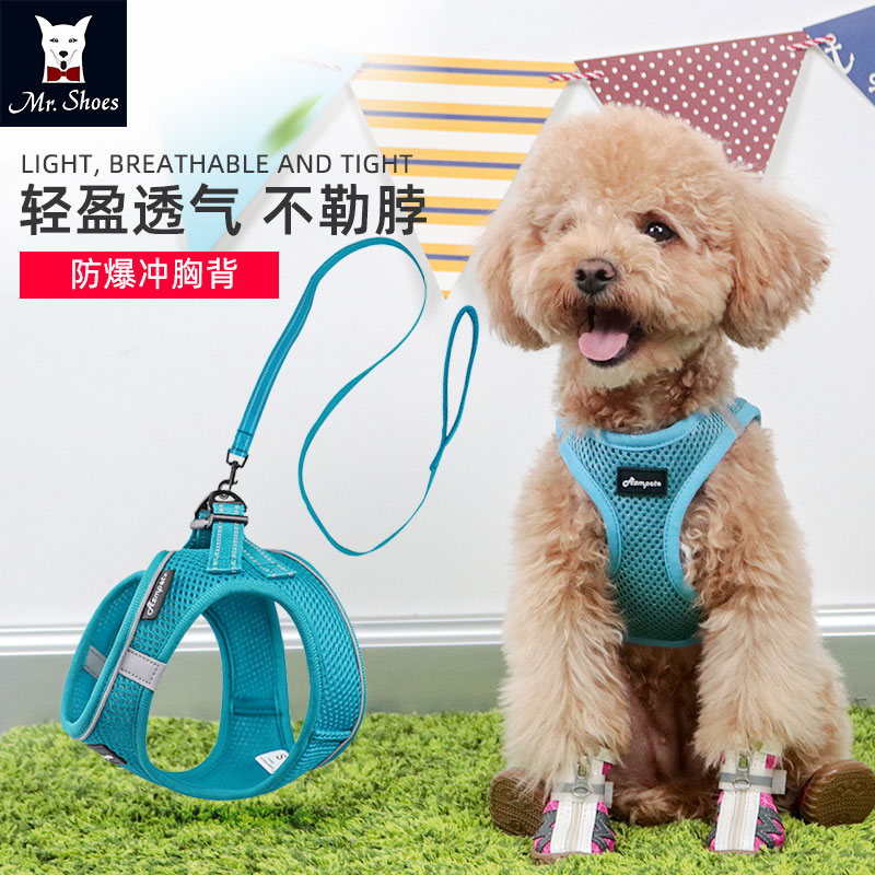 Mrshoes狗狗牵引绳小型犬狗绳子链子遛狗绳背心式泰迪宠物胸背带-图0