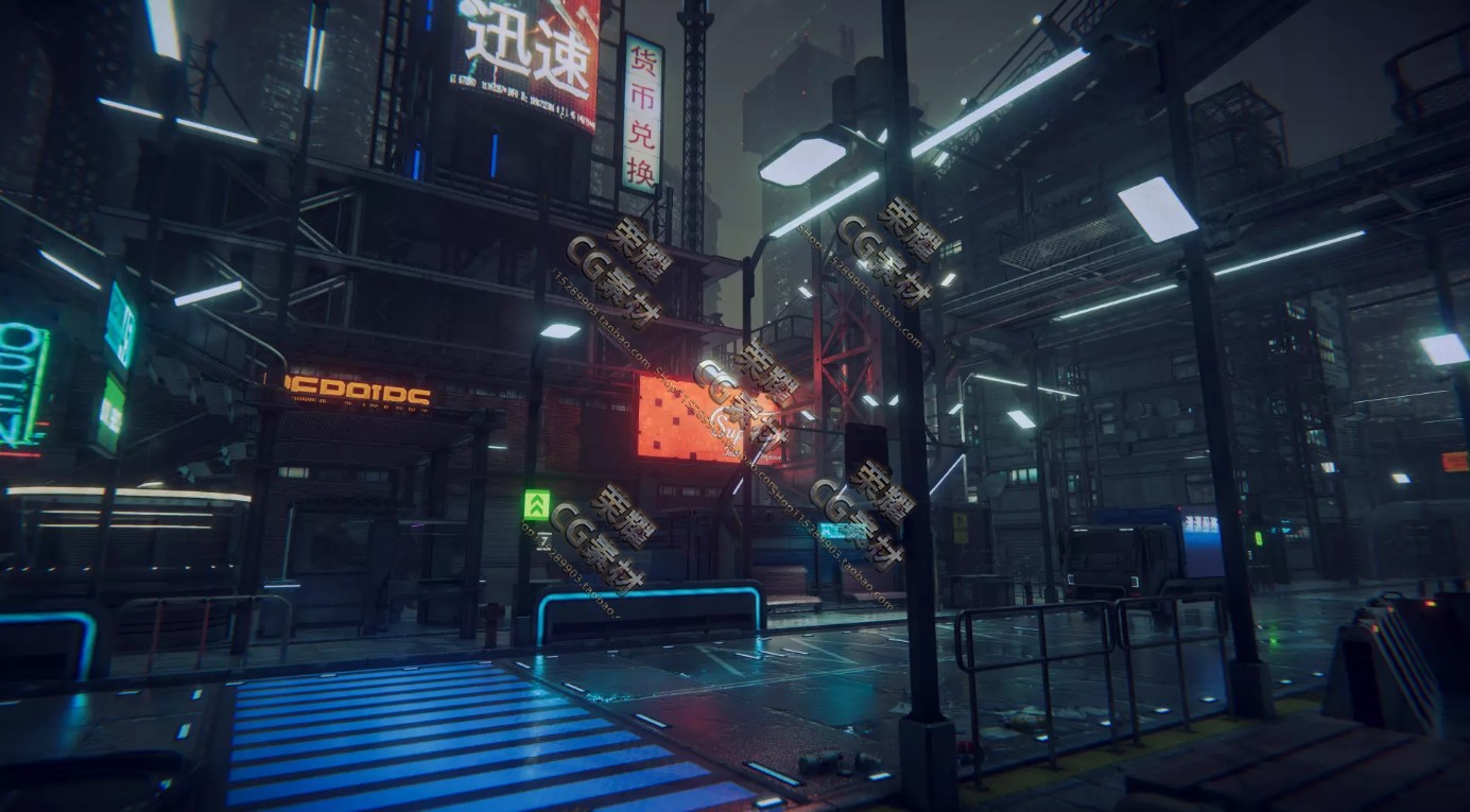 Unity3D 科幻赛博朋克场景模型 Dark City2 - Cyberpunk Pack 1.2 - 图3