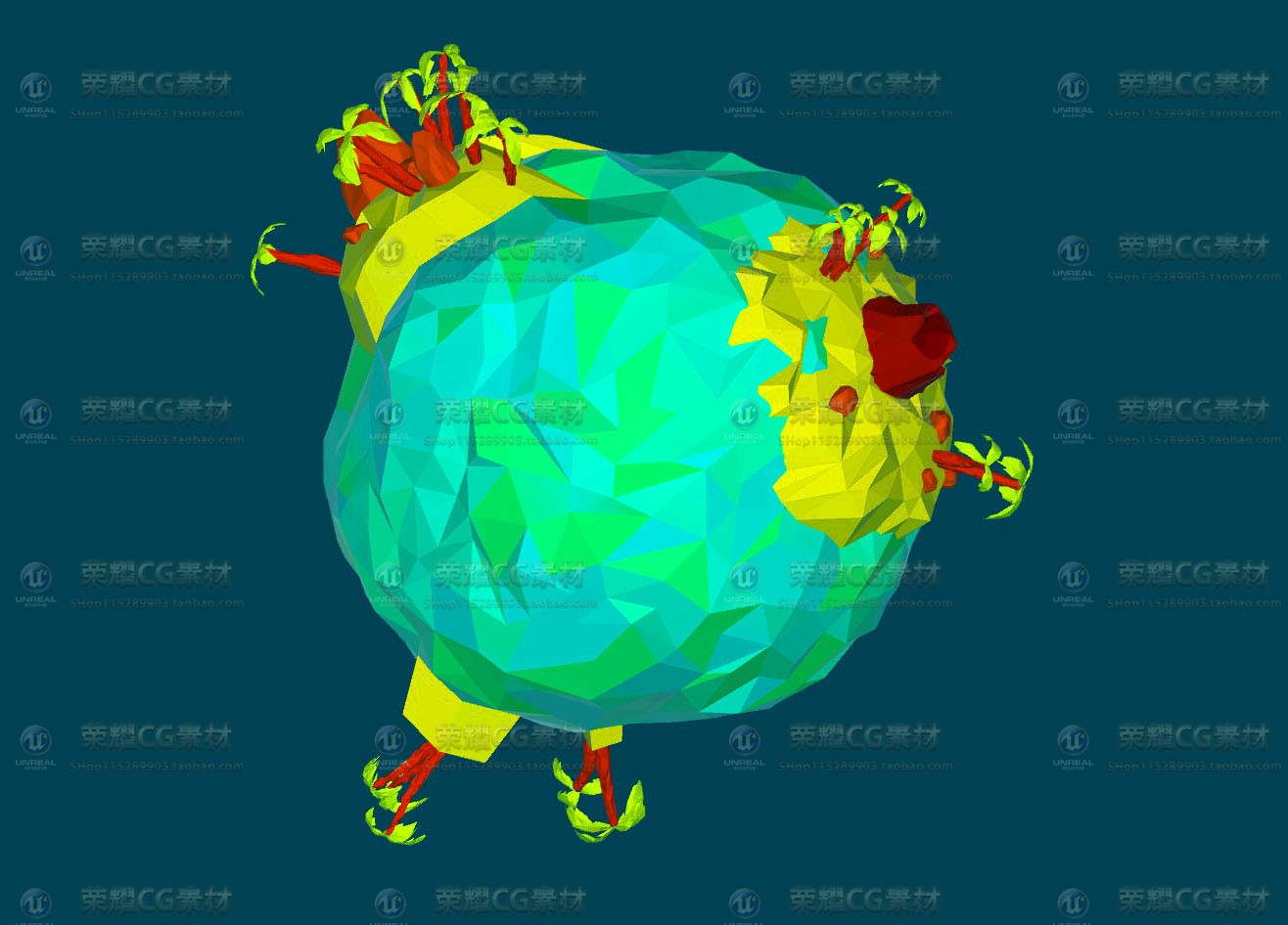 Unity7款卡通Q版像素风格星球模型游戏场景道具FBX max-图1