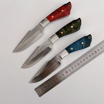 Outdoor Damascus Steel Knife High Hardness Sharp Small Knife Straight Knife Field Cutter Body Knife Body Knife Water Fruit Knife