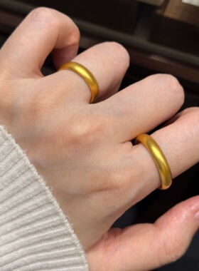 金包银泥鳅背戒指闭口情侣对戒