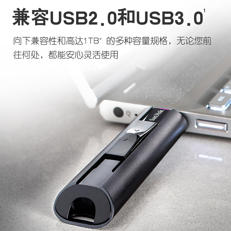 sandisk闪迪U盘512g大容量USB 3.2固态闪存盘高速商务加密金属u盘 - 图3