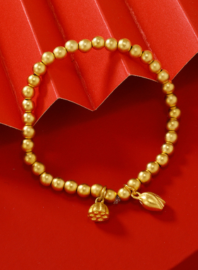 古法传承手镯女越南沙金仿真黄金实心两世欢链999素圈不掉色结婚