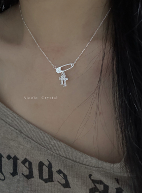 Nicole「双子星」s999纯银十字架项链小众高级轻奢锁骨链颈链礼物