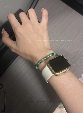 恋与深空【黎深】同款绿松石手链原矿直切湖北蓝绿松石手串衍生饰