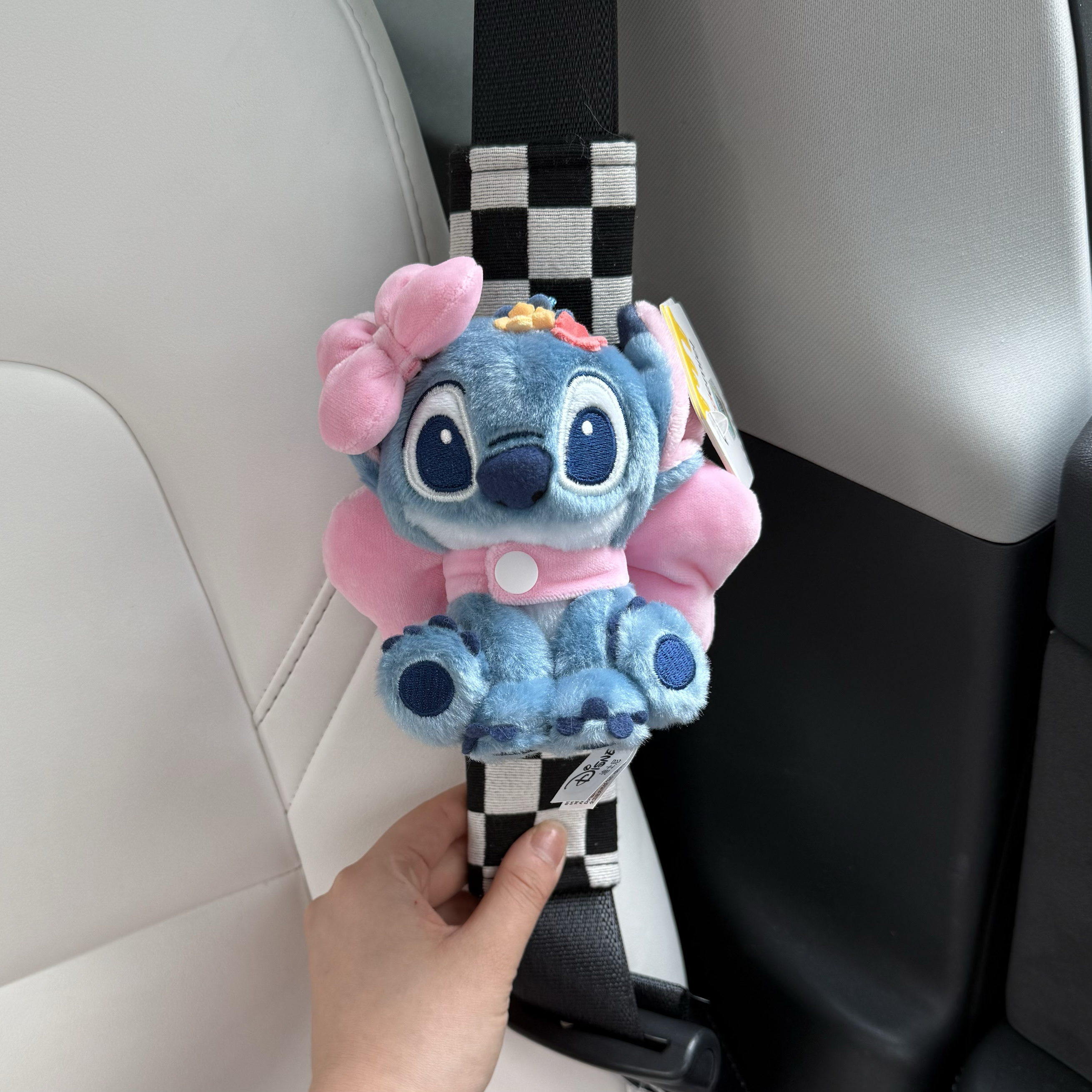 正版星际宝贝史迪仔汽车内饰可爱玩偶车载护肩安全带装饰新车礼物 - 图3