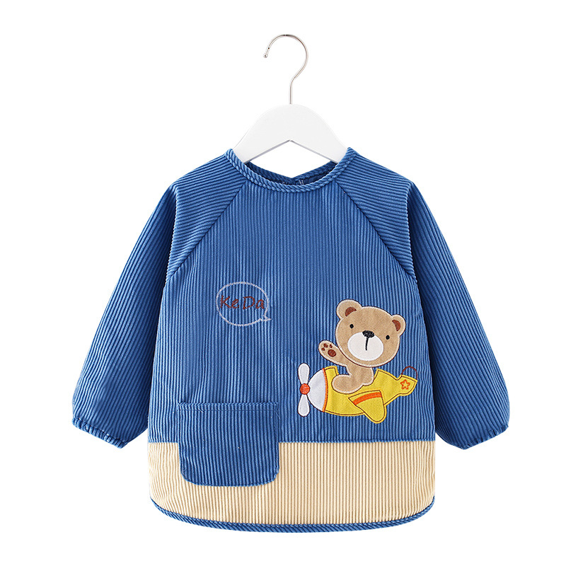 Baby smock, children's bib, apron, kindergarten eating pocket, waterproof and anti-dirty painting, men and women, reverse clothing for autumn and winter outer wear