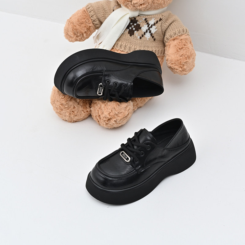 KDS经典鲨女鞋2025年春季新百搭黑色圆头平底系带舒适单鞋小皮鞋,淘宝优惠券,粉丝福利购,淘宝优惠卷