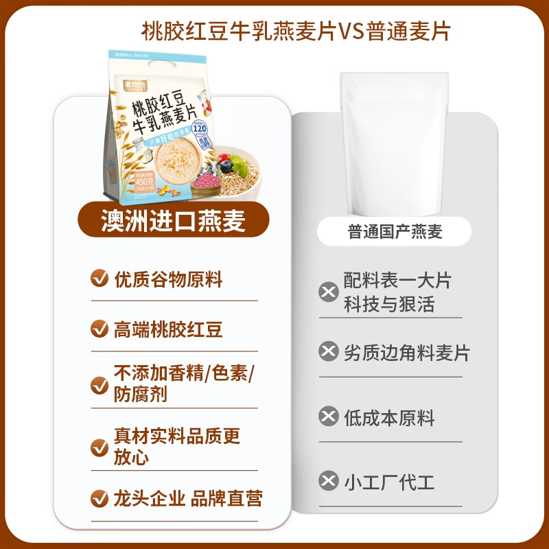 【专享】智仁牛奶加钙蜂花燕麦片冲饮奶香早餐营养健康独立装