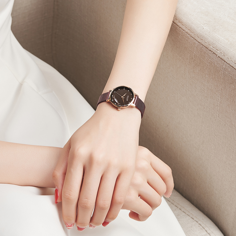 聚利时手表女韩版简约时尚气质潮流2020新款日历窗防水钢带石英表