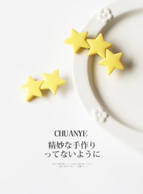 川野黄色星星发夹刘海夹