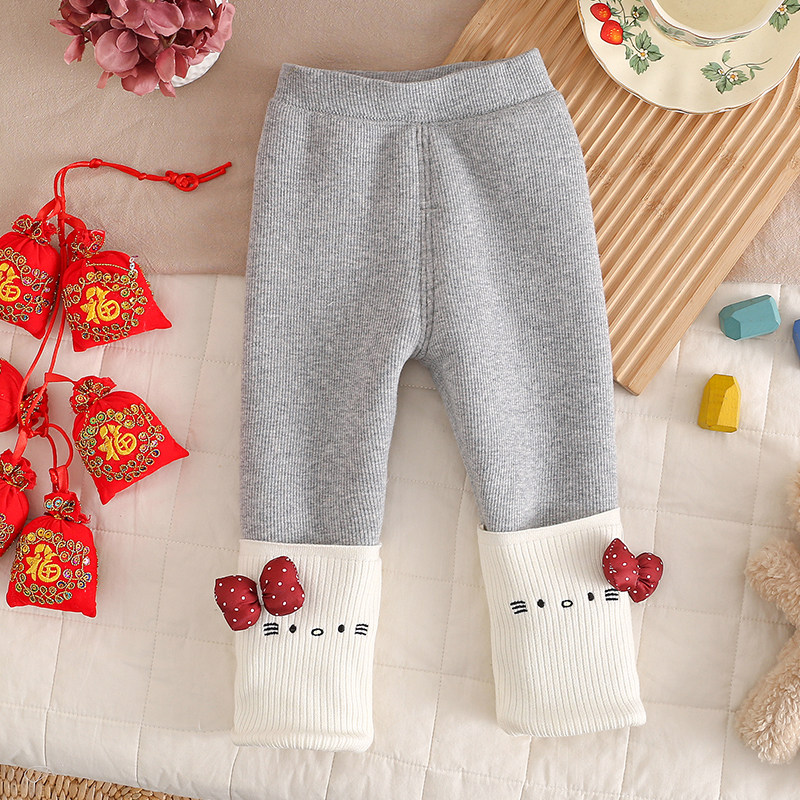 女童加绒加厚裤子秋冬宝宝一体绒无骨堆堆袜裤儿童冬季白色打底裤,淘宝优惠券,粉丝福利购,淘宝优惠卷