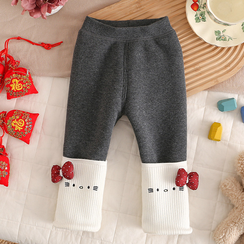 女童加绒加厚裤子秋冬宝宝一体绒无骨堆堆袜裤儿童冬季白色打底裤,淘宝优惠券,粉丝福利购,淘宝优惠卷