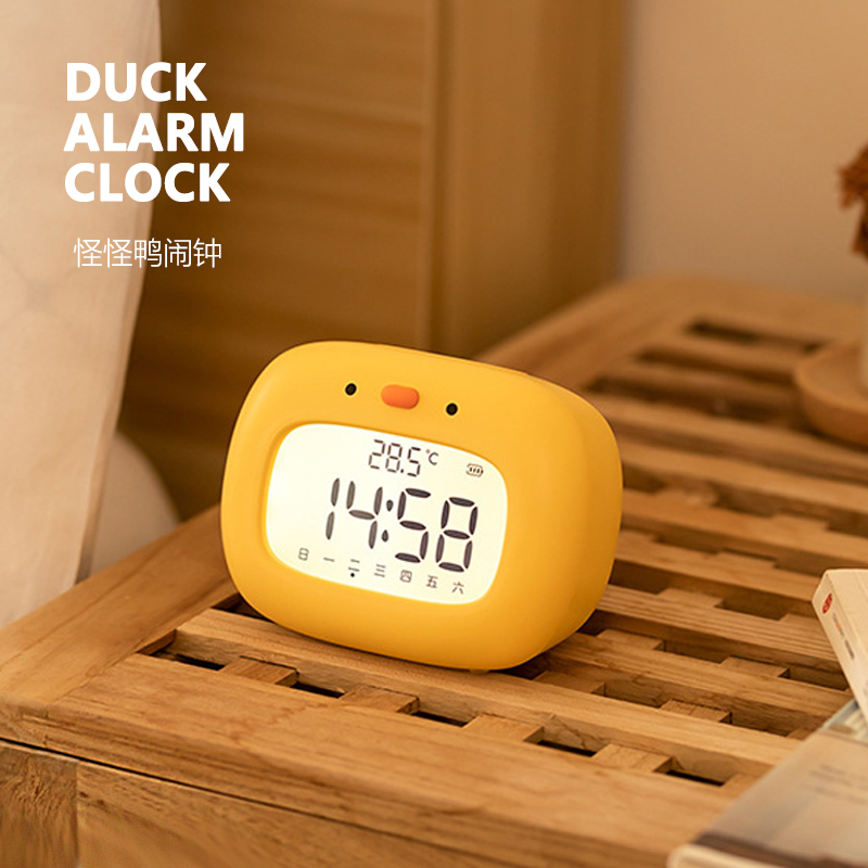 Strange Duck | Alarm Clock 怪怪鸭 贪睡闹钟 氛围夜灯 温度计时 - 图0