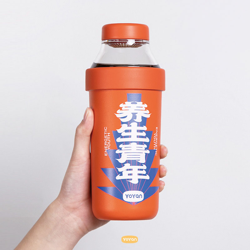 YOYAN | HEALTHY HUMAN 养生青年 茶水分离杯 便携随行杯 400ml - 图0