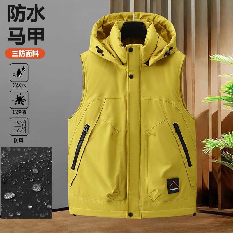 连帽三防马甲加肥加大保暖休闲棉300斤男士防水特大号胖子8XL外套,淘宝优惠券,粉丝福利购,淘宝优惠卷