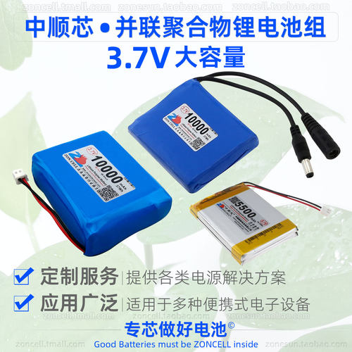 中顺芯户外照明灯具便携检测仪表救援设备内置聚合物锂电池组3.7V - 图0
