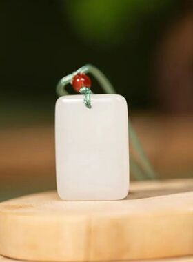 纯天然正品金丝玉平安无事牌复古时尚百搭民族风新款玉坠玉佩玉牌