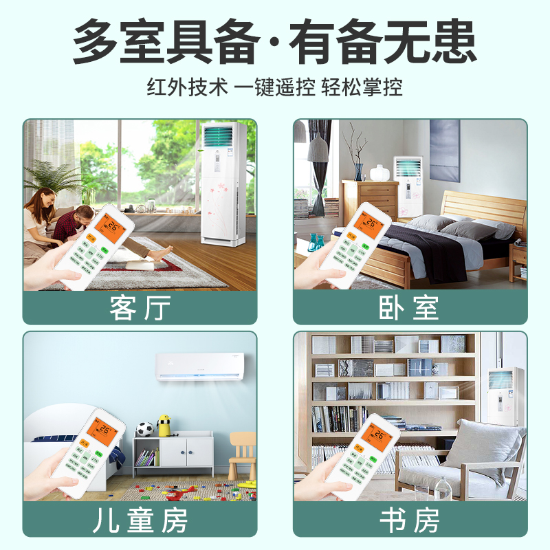 适用美的华凌空调遥控器智联n8he1pro冷静星省电星新风n8ha3万能通用老式挂机台式立式中央空调专用摇控制板 - 图2